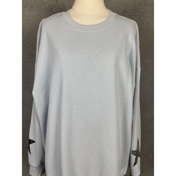 Self Esteem Juniors Women's Star Power Cozy Fleece Lined Sweatshirt Blue XL NWT - Picture 2 of 8